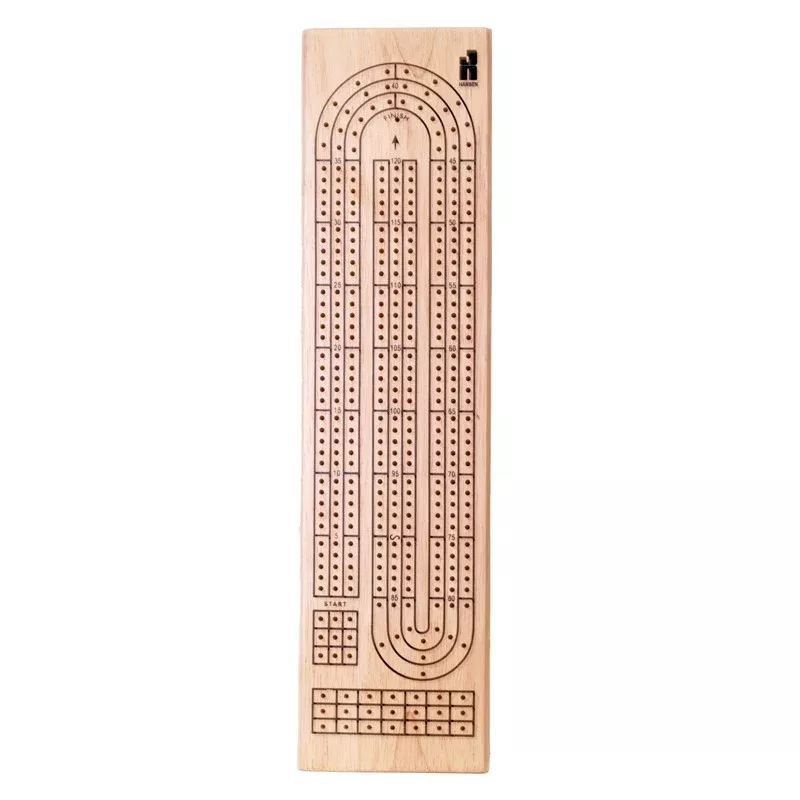 3-Track Cribbage Board: Natural