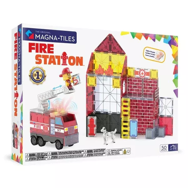 50pc Magna Tiles Fire Station