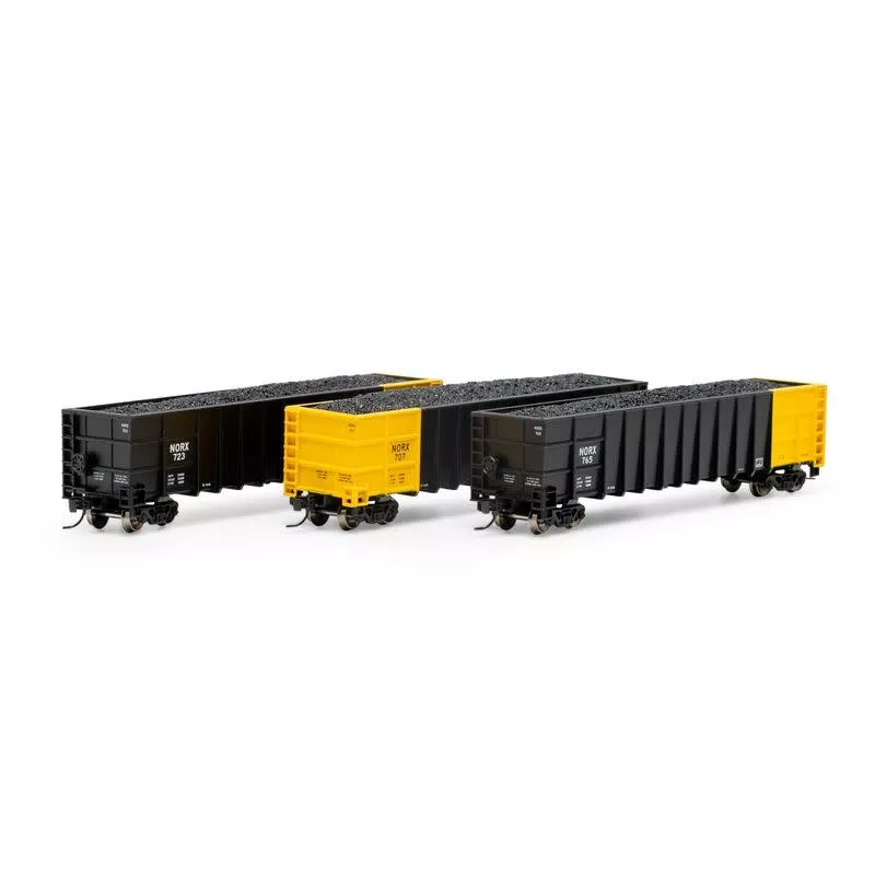 Athearn 3889 N Thrall High Side Gondola w/ Load NORX #1 (3)