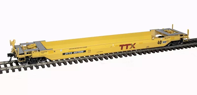 Atlas 3001697-2 TTX Late Repaint 40' Rebuilt Well Car Yellow/Black O Scale Limited #457678 NEW
