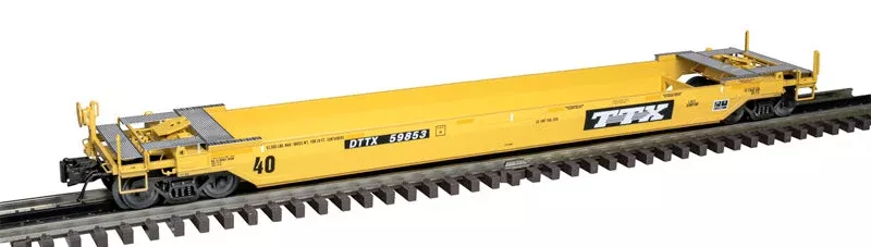 Atlas 3001699-2 TTX Early TTX Logo 40' Rebuilt Well Car Yellow/Black #59338 limited O Scale NEW