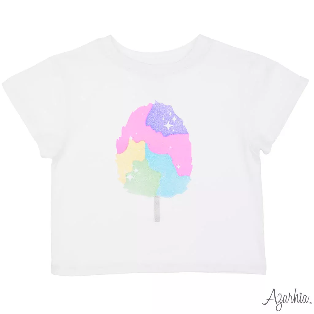 Azarhia Boxy Tee- Glitter Cotton Candy