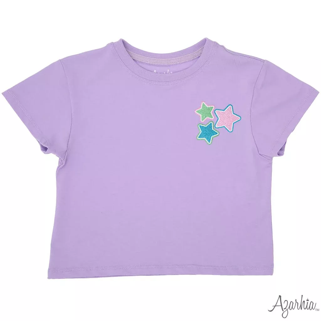 Azarhia Lavender Boxy Tee - Glitter Stars