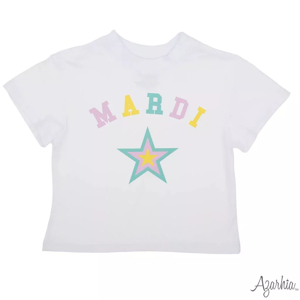 Azarhia Mardi Gras- Pastel Star Boxy Tee