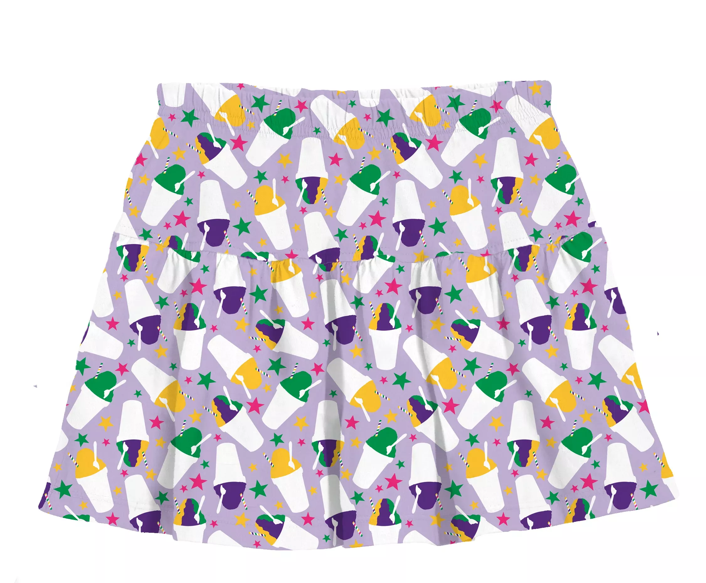 Azarhia Mardi Gras Snoball Gathered Skort