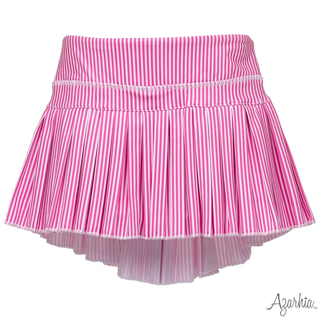 Azarhia Mini Pleat Skort - Hot Pink Stripes