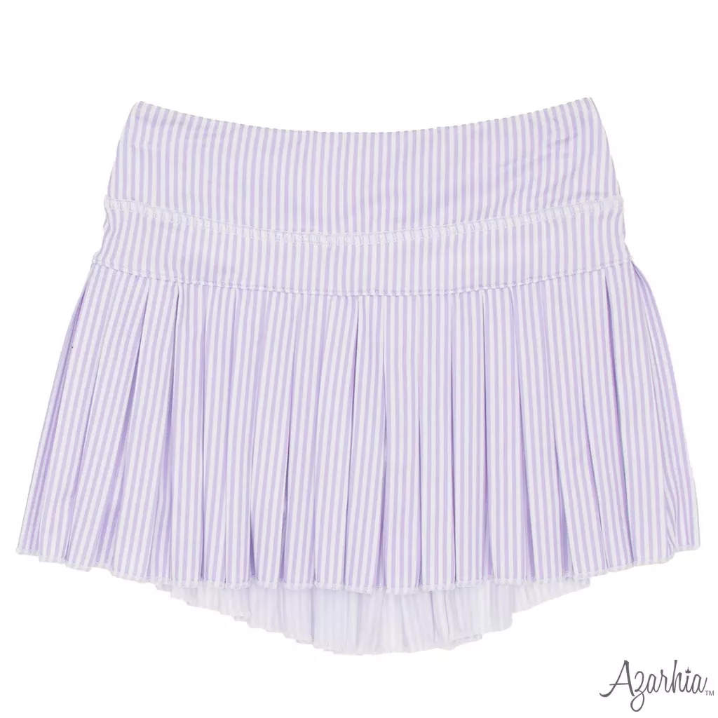 Azarhia Mini Pleat Skort- Lavender Stripes