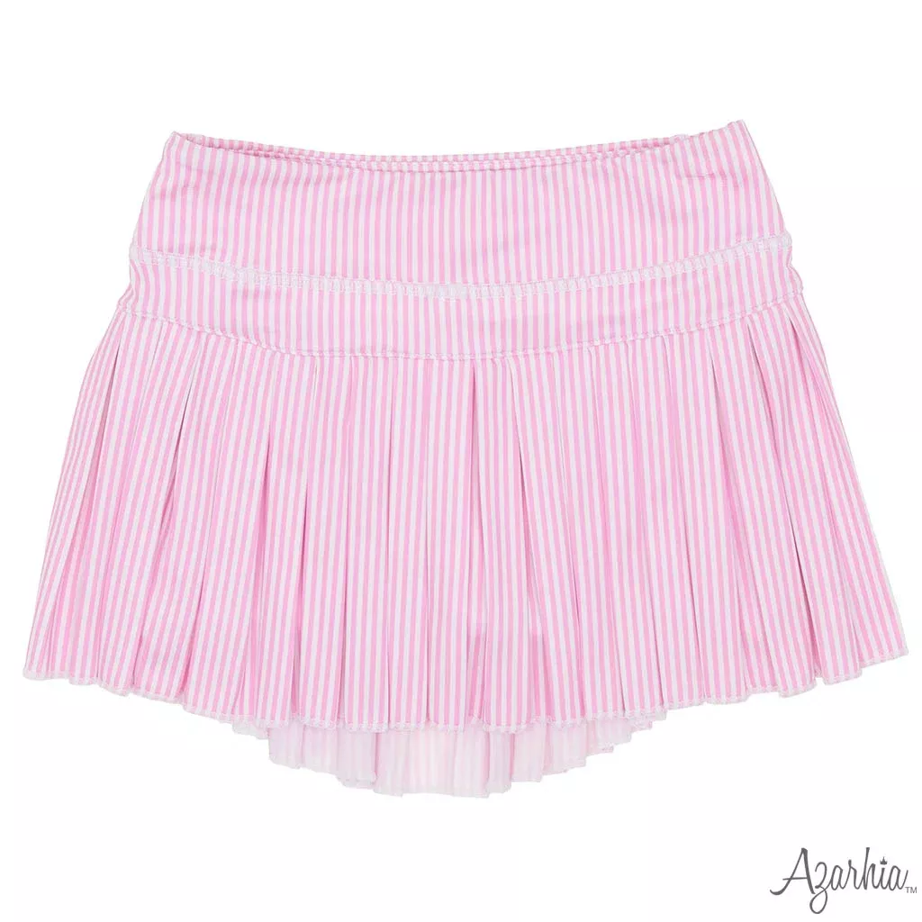 Azarhia Mini Pleat Skort- Pink Stripes