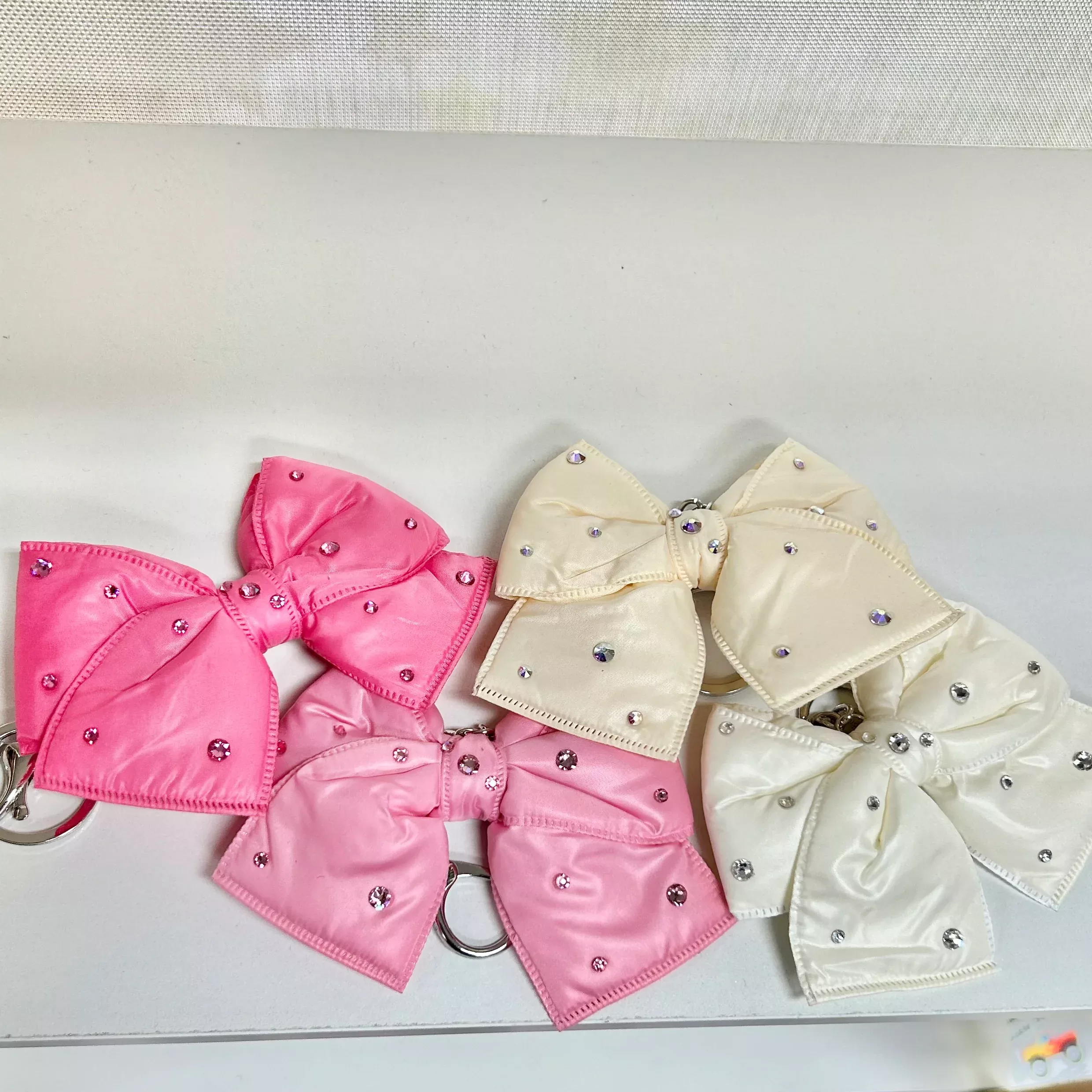 Bari Lynn Crystallized Puffy Bow Keychain