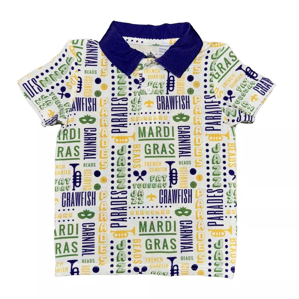 Belle Cher All Things Mardi Gras Polo