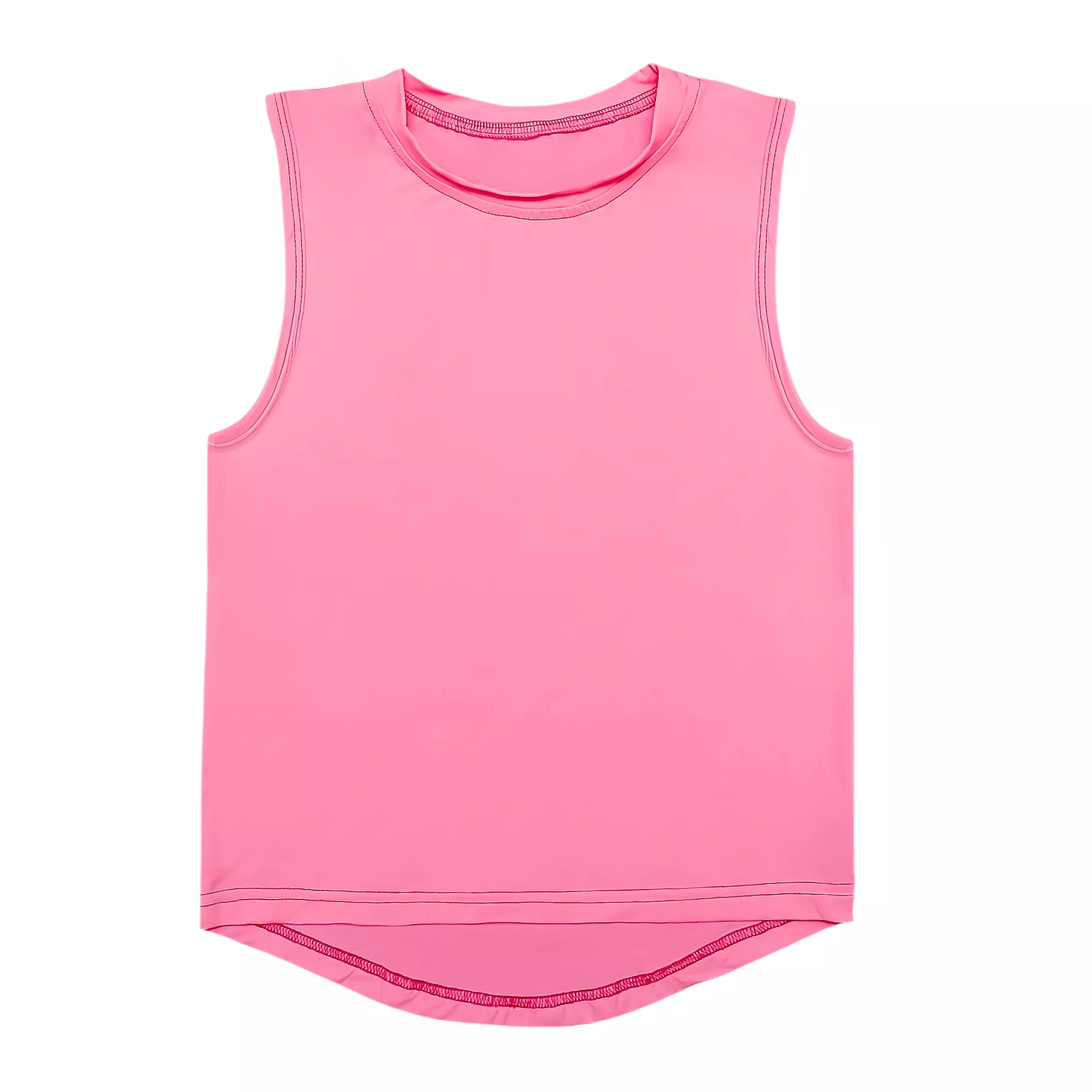 Belle Cher Athletic Neon Pink High Low Tank Top