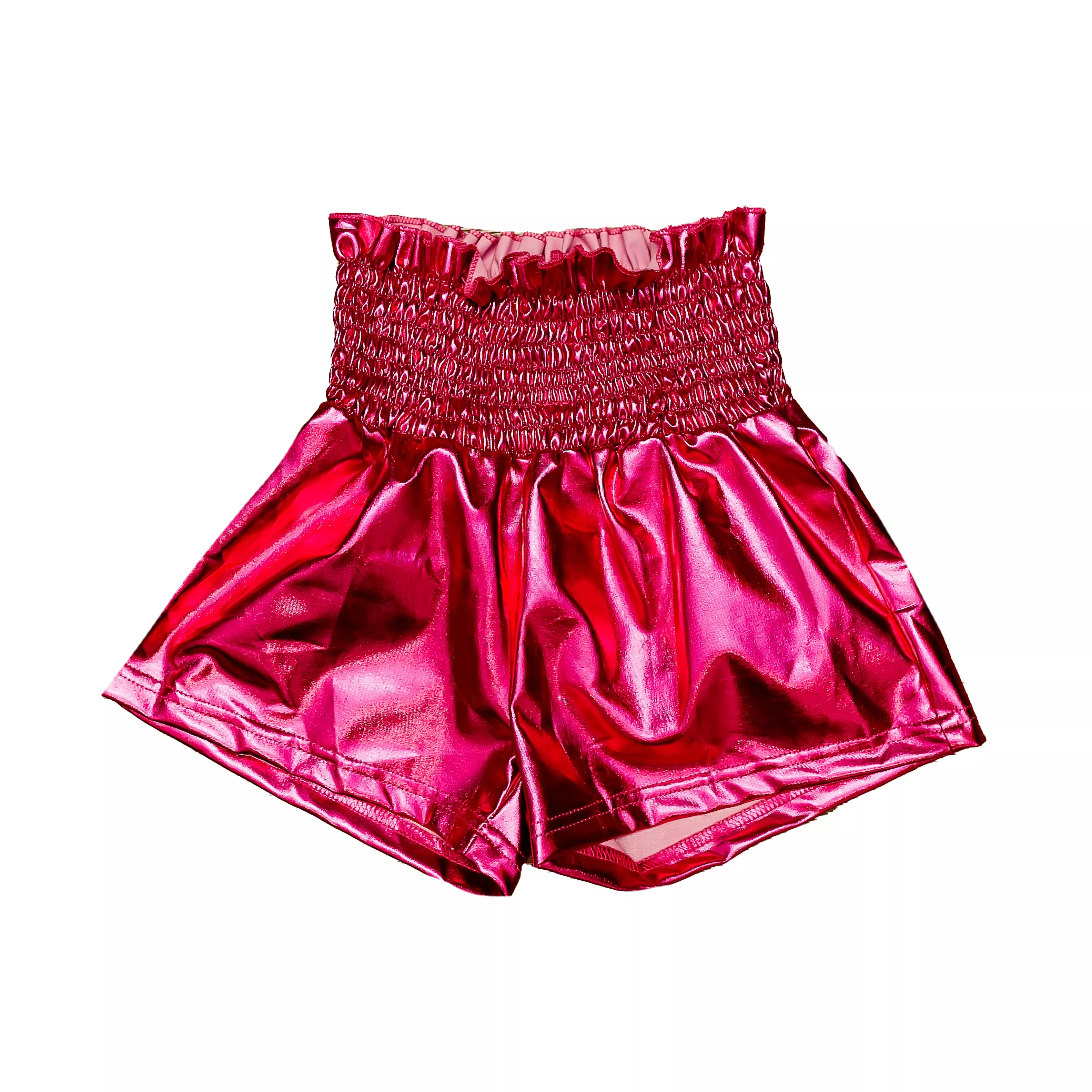 Belle Cher Hot Pink Metallic Swing Shorts