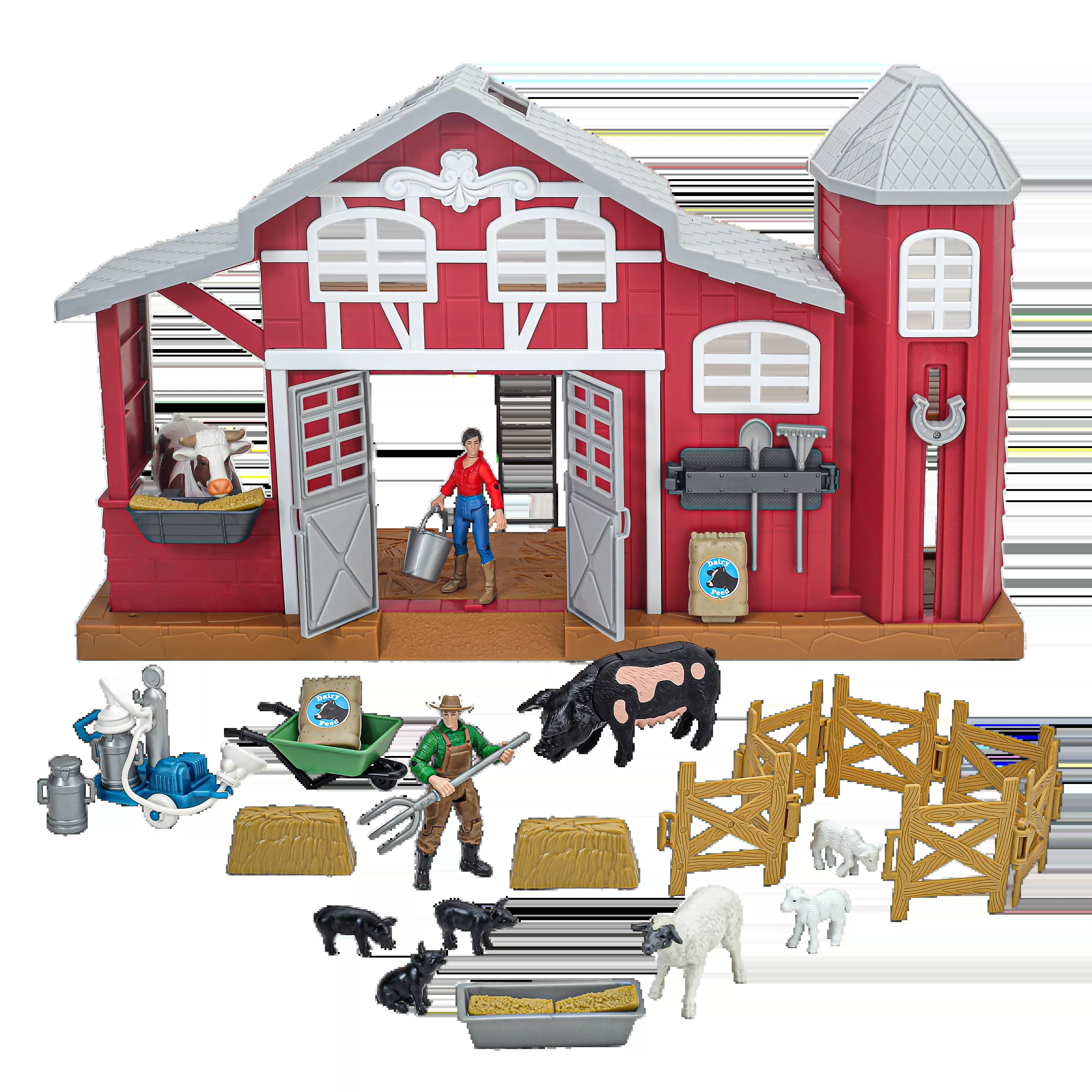 Big Country 38-Piece Dairy Barn Playset