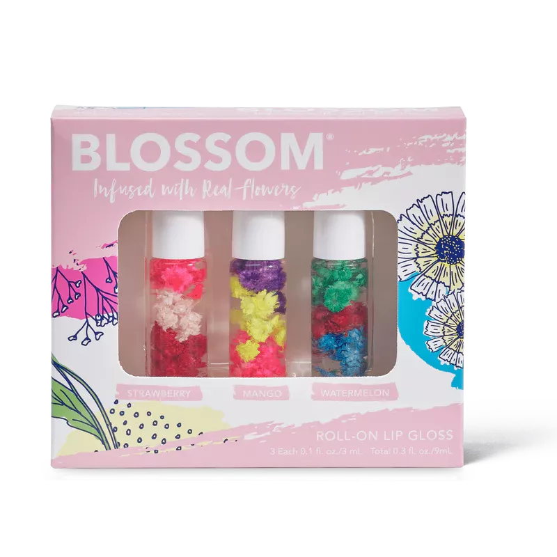 Blossom Roll On Lip Gloss 3 Pack Gift Set