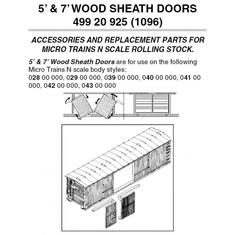 Box Car Doors -- 1-1/2 Doors for 40 or 50' Cars (12-pack)