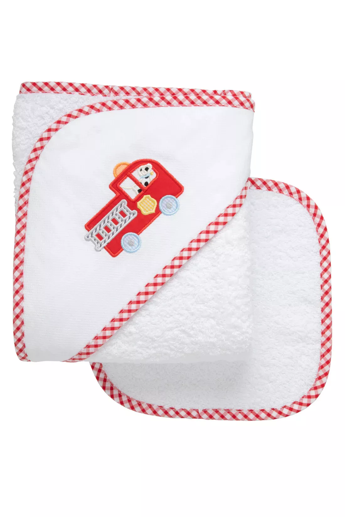 Boxed Applique Towel & Washcloth Set - Fire Truck
