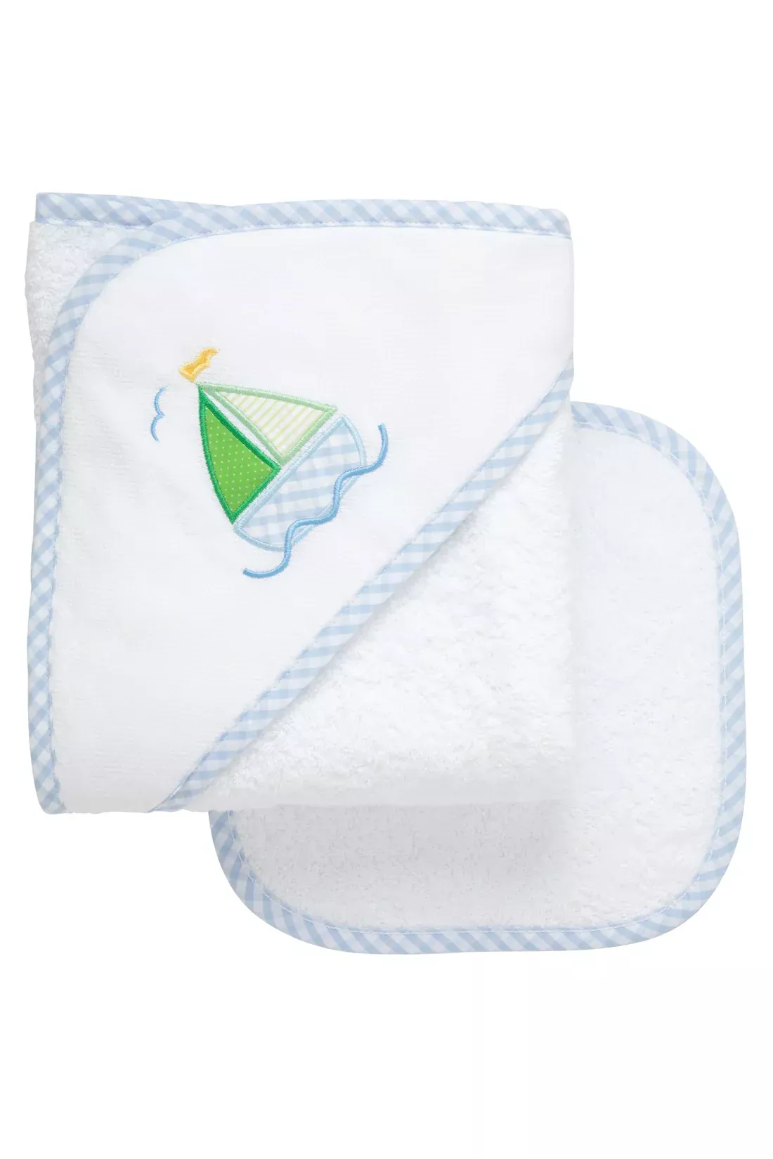 Boxed Applique Towel & Washcloth Set - Sailboat (Blue)
