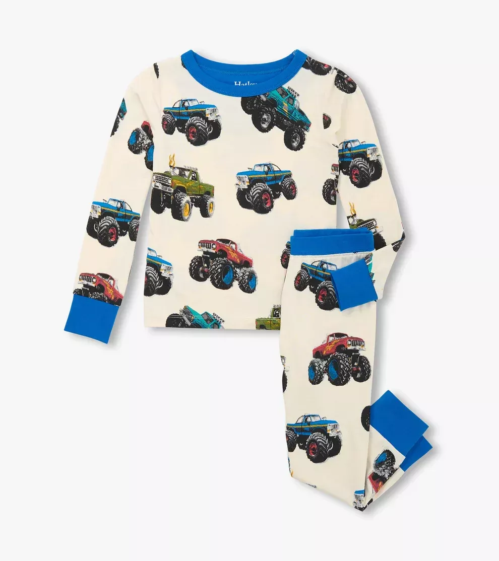 Boys Monster Truck Bamboo Pajama Set