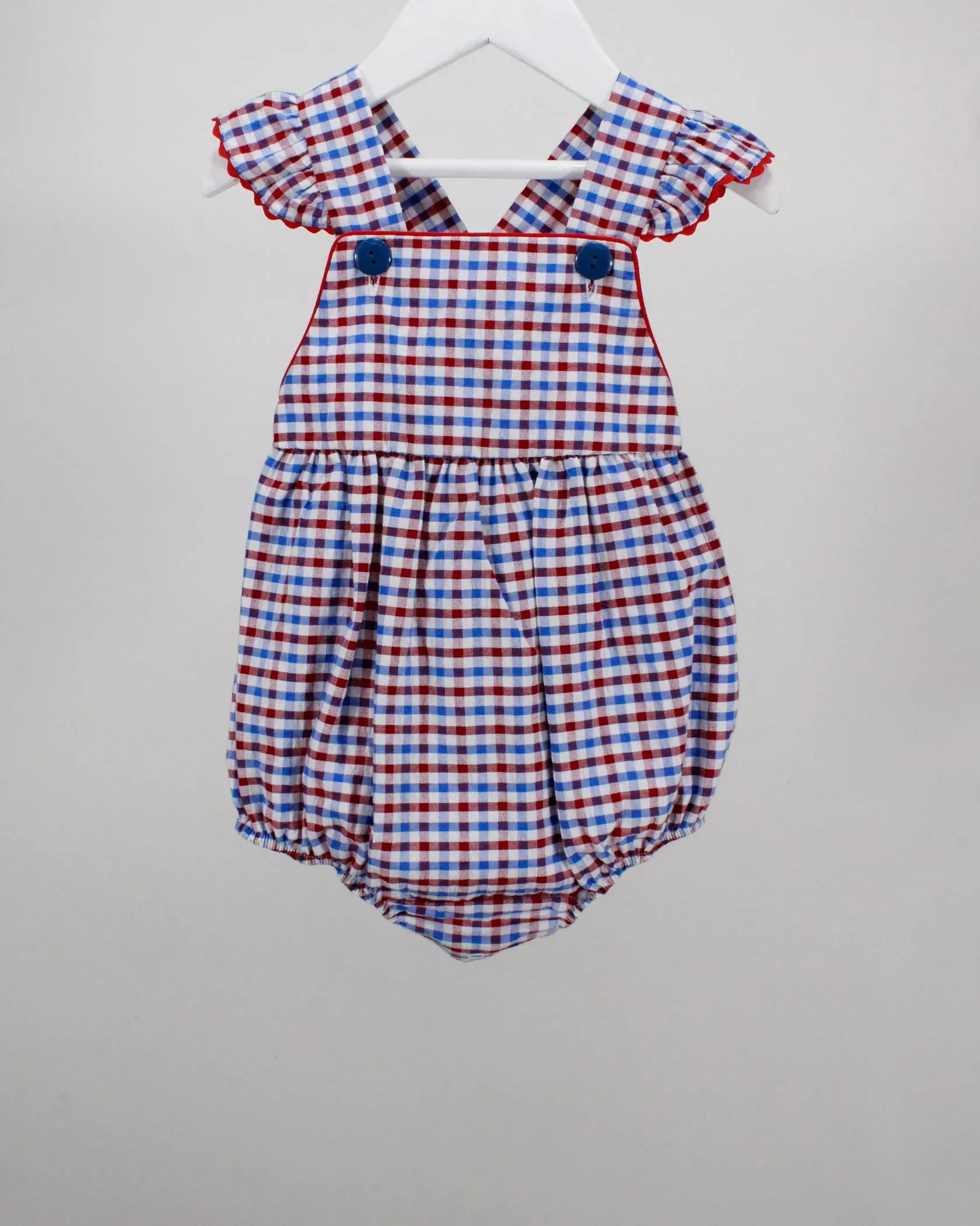 Charming Little One Blue and Red Plaid George Bubble