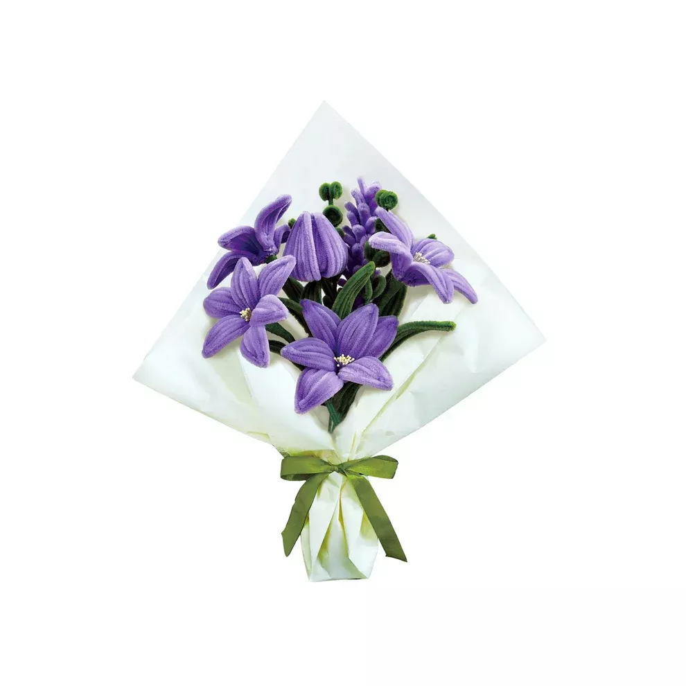 Chenille Flower Bouquet Kit - Purple Lily