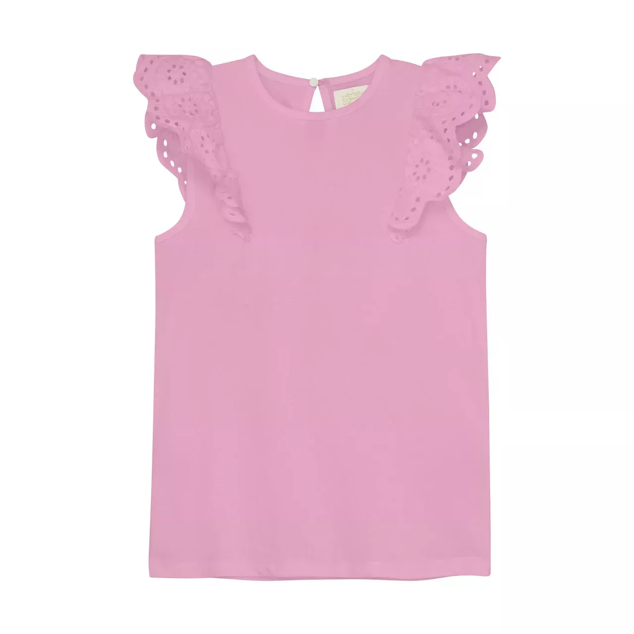 Creamie Pink Lace Trim Top