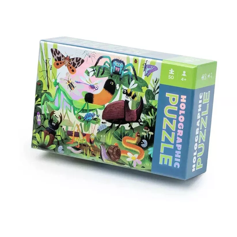 Crocodile Creek 50pc Holographic Puzzle - Backyard Bugs
