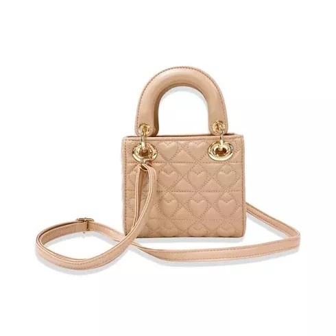 Doe-A-Dear Faux Leather Heart Quilted Bag