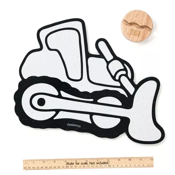 Doodleface Eraseable Crayon Board Bulldozer
