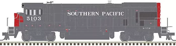 GE B23-7 Phase 1 Low Nose - Standard DC - Master Silver -- Southern Pacific 5101 (gray, red)