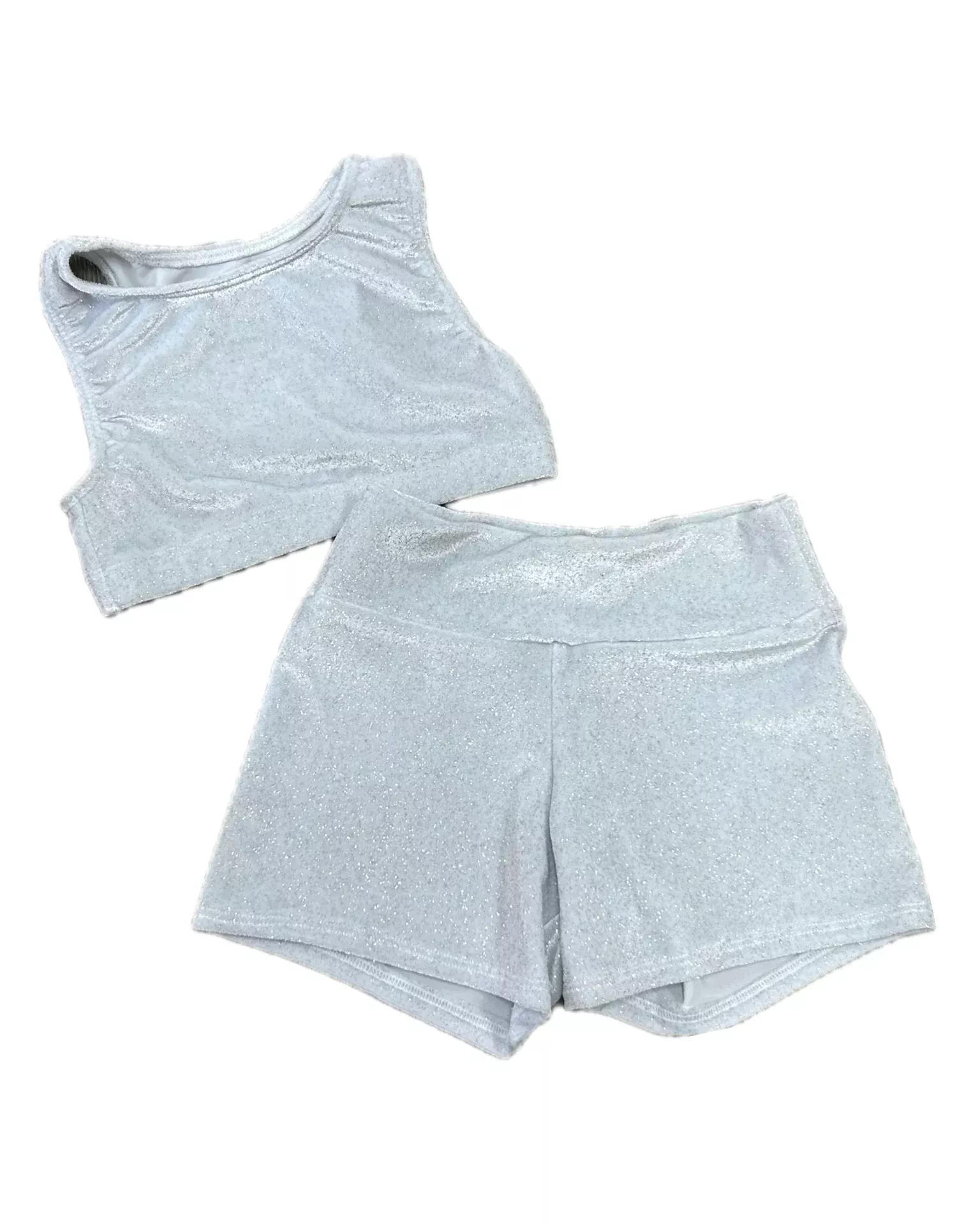 Girl Power Sparkle Velvet Set - White