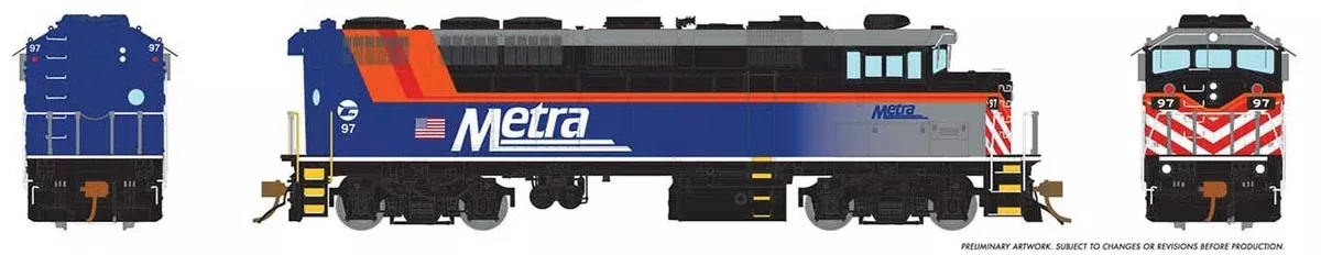 GMD F59PH - LokSound and DCC -- Metra 97 (2017, blue, black, orange, red)