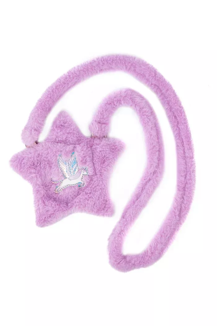 Great Pretenders Amazing Alicorn Furry Star Crossbody Purse