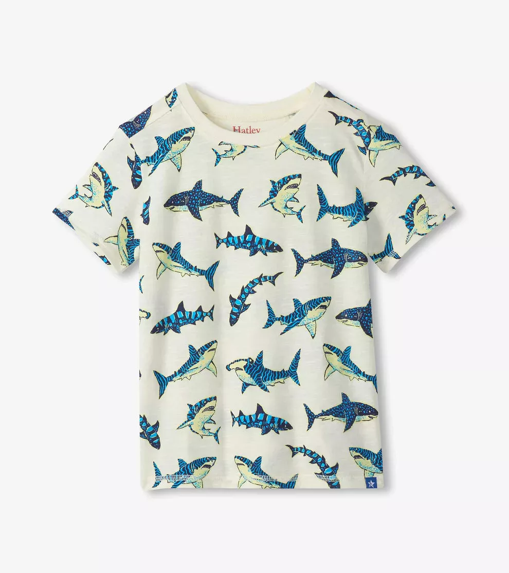 Hatley Boys Glow in the Dark Sharks Graphic Tee