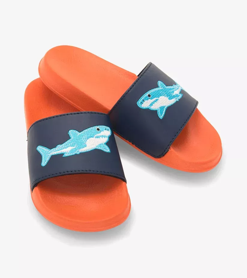Hatley Shark Slide On Sandals - Carrot