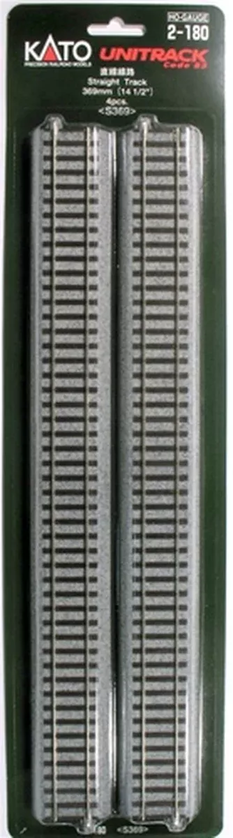 HO Scale Straight Roadbed Track Section - Unitrack -- 14-1/2" 369mm (4-pack) 2-180