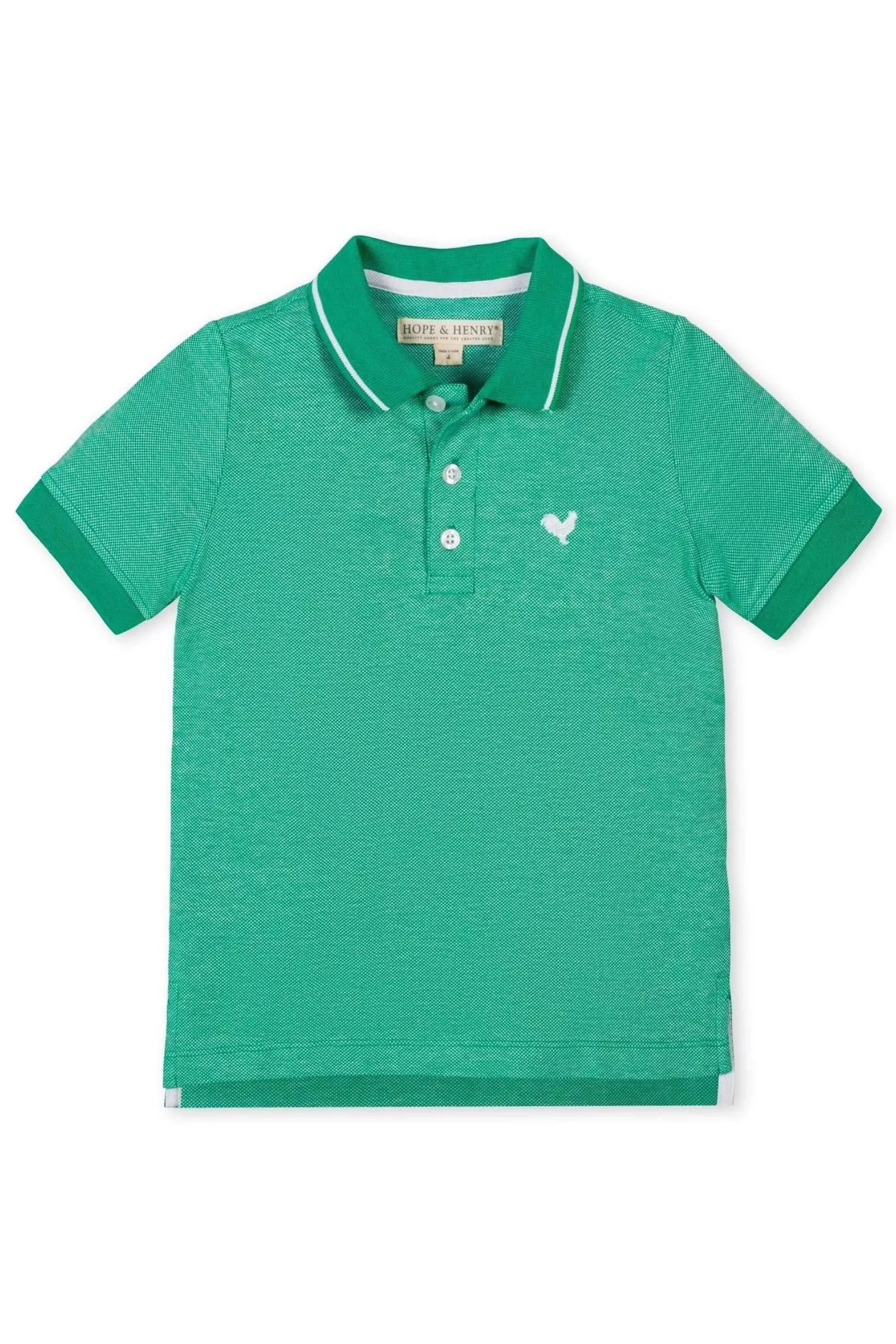 Hope & Henry Organic Pique Polo- Kelly Green