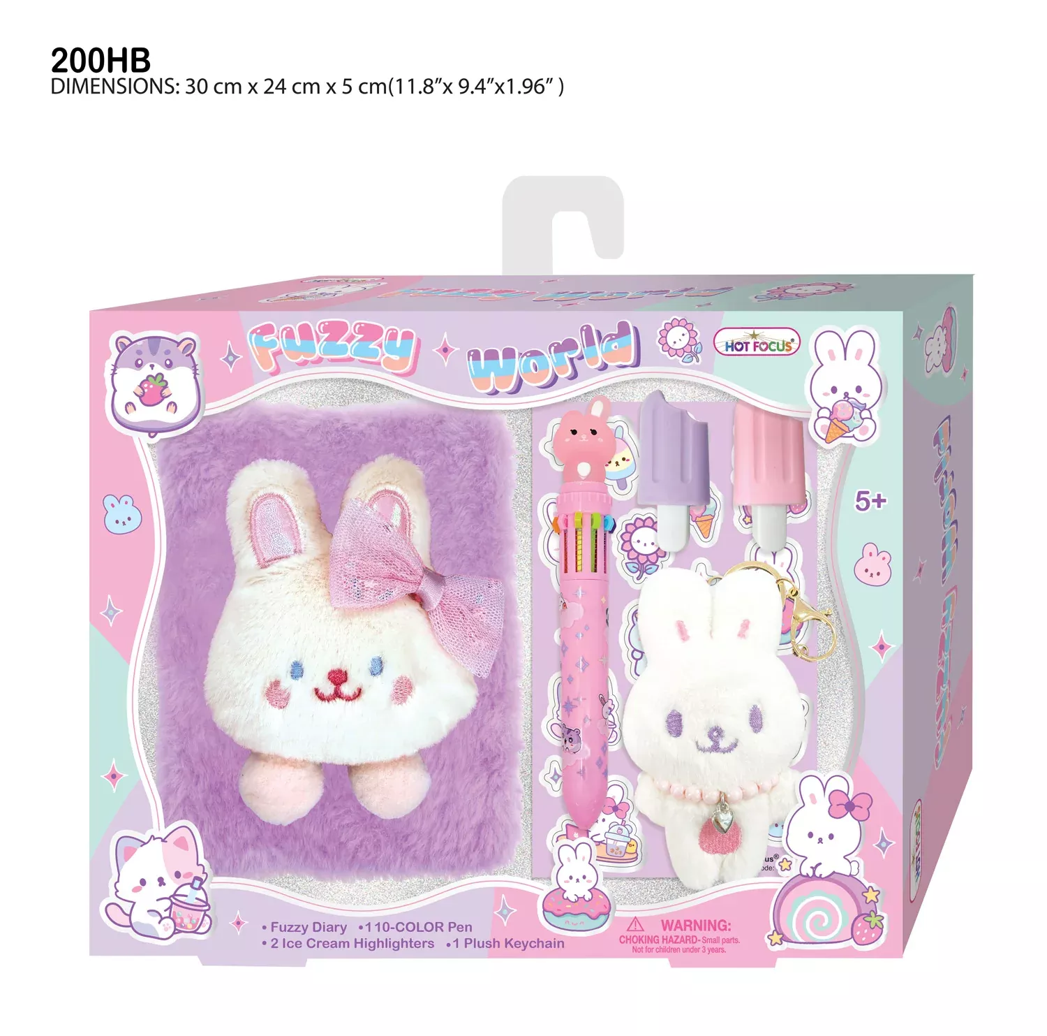 Hot Focus Fuzzy World - Happy Bunny