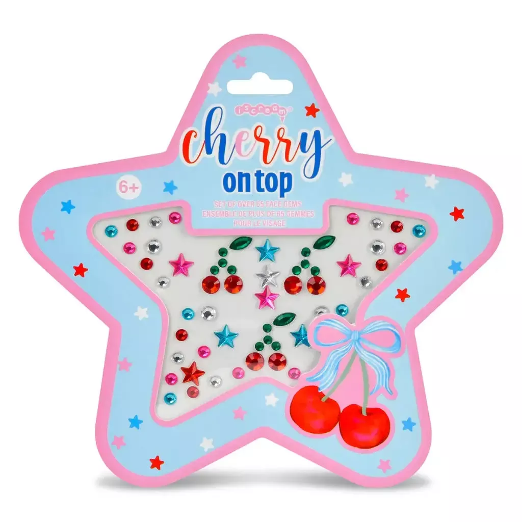 Iscream Cherry On Top Face Gems Decorative Stickers Set
