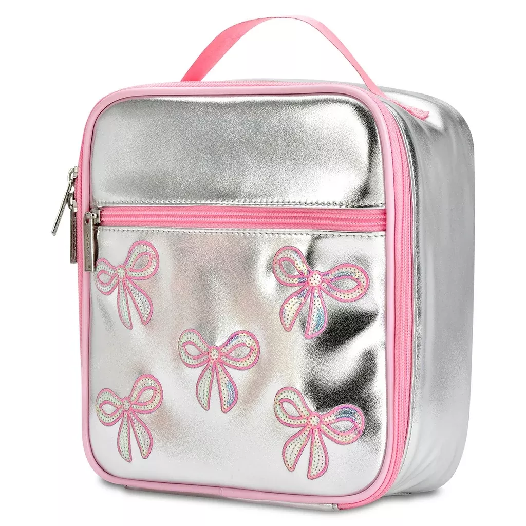 IScream Silver Sequin Bows Lunch Tote