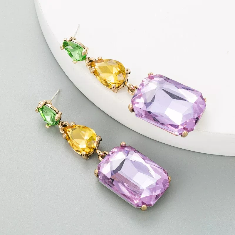 Jane Marie Mardi Gras Jewel Dangle Earrings