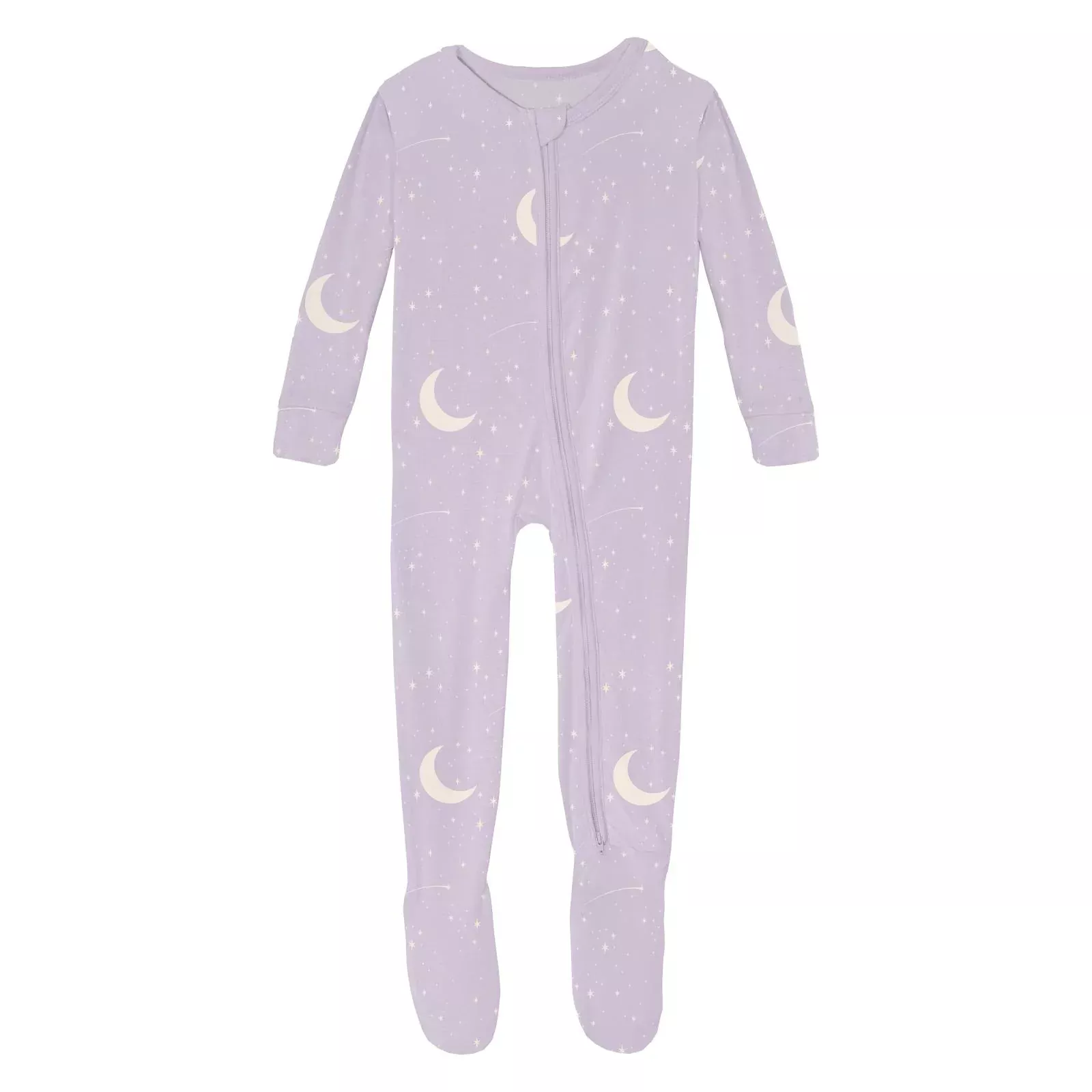Kickee 2 Way Zipper Footie - Thistle Starry Sky & Moon