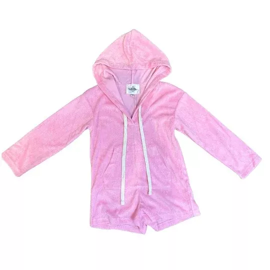 Kids Terry Cloth Romper - Light Pink