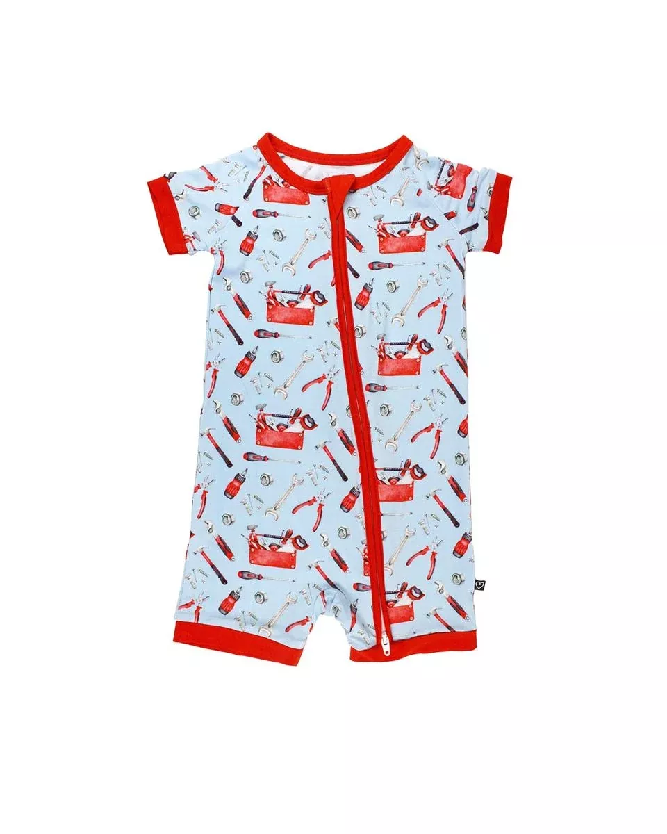 Lev Baby Matt Tools Shorts Zippered Romper
