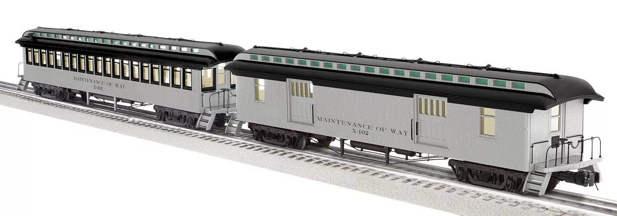 Lionel 2227400 Maintenance of Way MOW Wood Baggage/Coach, 2227410 Combine/Coach, AND 2227420 Coach/Observation 2-Pack (Set of 6 cars) O Scale NEW