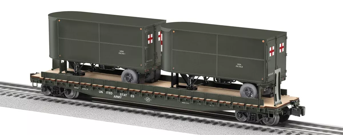 Lionel 2526360 US ARMY TOFC # W/2 TRAILERS #39514 O SCALE LIMITED NEW
