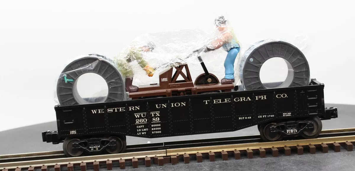 Lionel 6-26089 LRRC Western Union Telepraph O27 Gondola W/Handcar O SCALE NEW