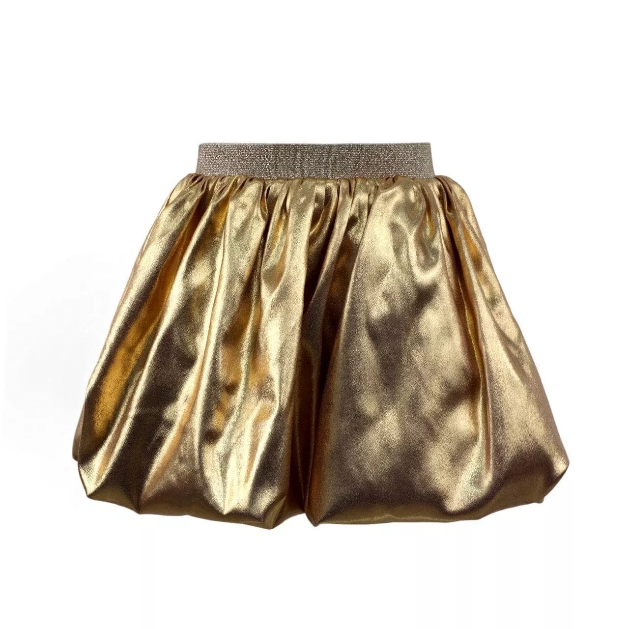 Lola and the Boys Shiny Metallic Gold Mini Skirt