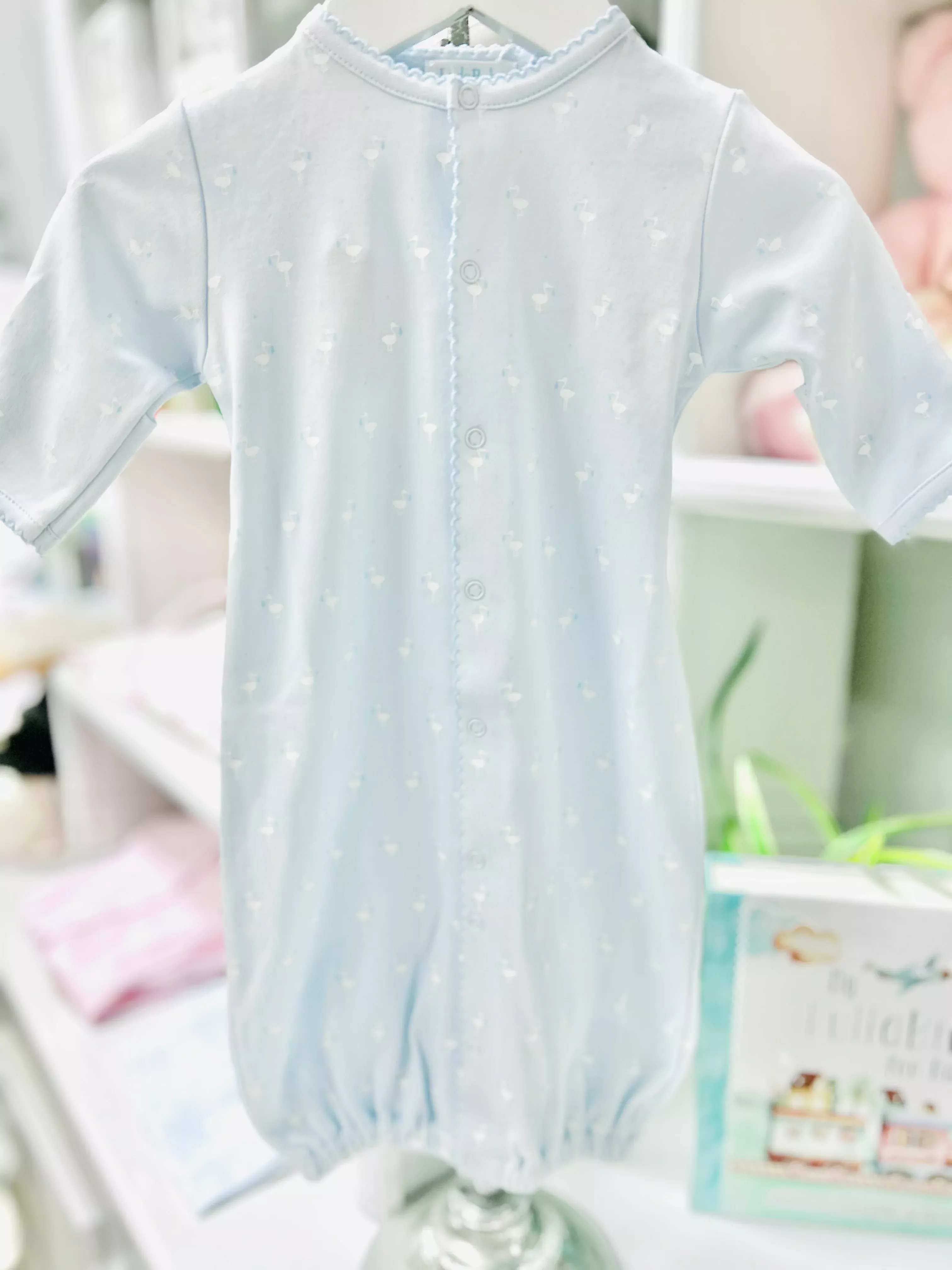 LydaBaby Baby Stork Converter Gown - Blue