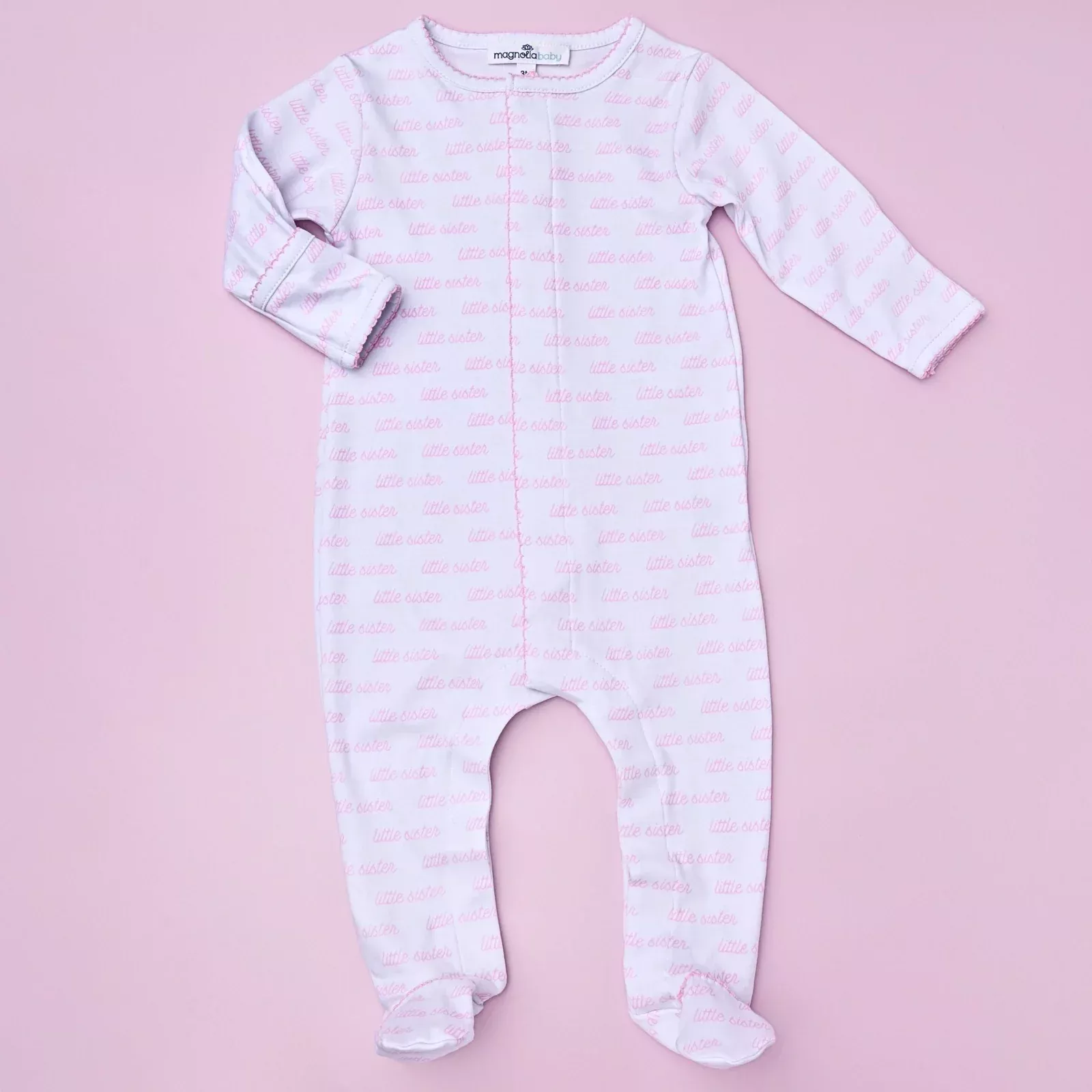 Magnolia Baby Little Sister Pink Printed Footie