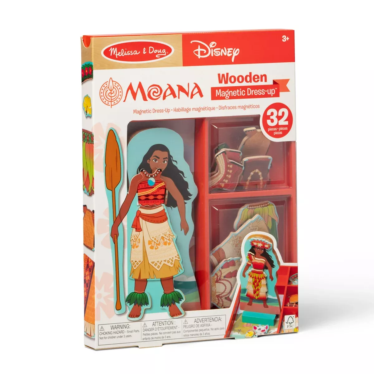 Melissa & Doug Disney Magnetic Dress Up Moana Wooden Set